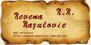 Nevena Mazulović vizit kartica